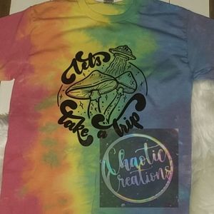 Take a Trip rainbow, tie dye shirt